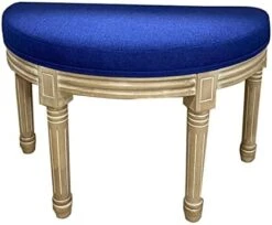 ADKINC Half Moon French Vintage Bench With Padded Seat & Rubberwood Legs, 27" Upholstered Entryway Bench & Dining Bench, Tufted Fabric End Of Bed Bench For Bedroom Living Room Hallway More -Amazon Store 41cyanbVTjL. AC