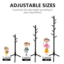Alotpower Wooden Tree Coat Rack Stand, 3 Adjustable Sizes, 8 Hooks - Super Easy Assembly NO Tools Required - Free Standing Solid Coat Hanger Stand For Clothes, Suits, Accessories (Black) 12 Alotpower Wooden Tree Coat Rack Stand, 3 Adjustable Sizes, 8 Hooks - Super Easy Assembly NO Tools Required - Free Standing Solid Coat Hanger Stand For Clothes, Suits, Accessories (Black) -Amazon Store 41d4F6CTOqL