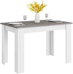 Giantex 47 Inch Dining Room Table, Wooden Dining Table For Small Spaces, Modern Kitchen Table, Rectangular Dinner Table For Kitchen, Dining Room, Living Room, Easy Assembly (White & Light Gray) -Amazon Store 41d5nt0VG7L. AC