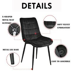 Payeel Upholstered Velvet Dining Chairs Set Of 4 Modern Tufted Dining Side Chairs W/Metal Legs Modern Cushion Seats And Back For Living Kitchen, Vanity, And Waiting Room(Black) 17 Payeel Upholstered Velvet Dining Chairs Set Of 4 Modern Tufted Dining Side Chairs W/Metal Legs Modern Cushion Seats And Back For Living Kitchen, Vanity, And Waiting Room(Black) -Amazon Store 41dMSG5ZJSL