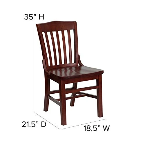 EMMA + OLIVER School House Back Mahogany Wood Chair 4 EMMA + OLIVER School House Back Mahogany Wood Chair - Image 2