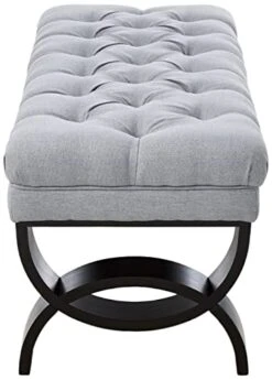 Christopher Knight Home Scarlett Fabric Ottoman Bench, Light Grey 17.25”D X 41.00”W X 16.75”H -Amazon Store 41dUXKa34GL