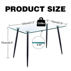 Dining Table Set For 4, Rectangle Black Glass Table And 4 Velvet Dining Room Chairs, 5 Pieces Modern Kitchen Table And Chairs Set For Home Small Space (Black Rectangle Table + 4 Light Grey Chairs) -Amazon Store 41dXX5EY2hL