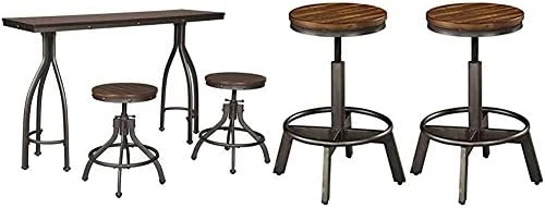 Signature Design By Ashley Odium Urban Counter Height Dining Table Set With 2 Bar Stools, 3 Piece Set, Rustic Brown 6 Signature Design By Ashley Odium Urban Counter Height Dining Table Set With 2 Bar Stools, 3 Piece Set, Rustic Brown - Image 4