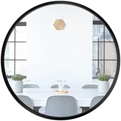 SD SOFT DANCE Round Mounting Mirror Wall Decor - Circle Vanity Mirror With Metal Rose Gold Frame For Contemporary Rooms 24 Inch -Amazon Store 41djDcPnKxS. AC