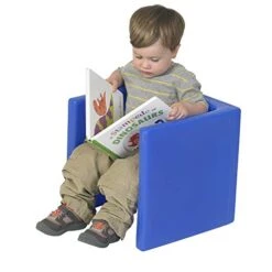 Children's Factory-CF910-009 Cube Chair For Kids, Flexible Seating Classroom Furniture For Daycare/Playroom/Homeschool, Indoor/Outdoor Toddler Chair, Blue, Set Of 1 -Amazon Store 41dowvQ2JzL