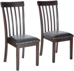 Signature Design By Ashley Hammis Rake Back Dining Room Chair, Set Of 2, Faux Leather, Dark Brown & Haddigan Traditional Upholstered Dining Room Bench, Dark Brown -Amazon Store 41dsTDQR3oL. AC