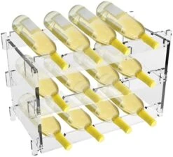 8 Bottle Wine Rack Countertop Free Standing Floor Stackable Modular Countertop Small Wine Holder 2-Tier Display Wine Storage Shelves Transparent Acrylic Wine Bottle Holder For Kitchen Bar Cabinets -Amazon Store 41dsaOSgLOS. AC