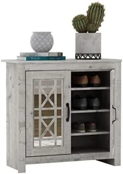 Galano Isadora 16 Pair Shoe Cabinet With 2 Door With Shelves - Modern Shoe Rack - Standing Shoe Cabinet - Shoe Storage With Doors - Shoe Organizer For Home - Mexican Grey -Amazon Store 41dtGX6JYGL. AC