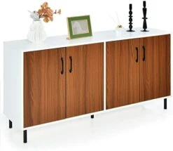 Giantex 4-Door Large Buffet Sideboard, Kitchen Storage Cabinet, Wooden Buffet Server Cupboard, 5-Leg Structure, Accent Cabinet, Ideal For Living Room -Amazon Store 41dtaqL5B3L. AC