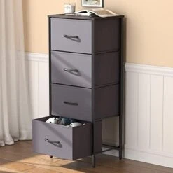 Lifewit Small Dresser For Bedroom, 3 Drawer Nightstand With Removable Fabric Bins, Storage Chest Of Drawers For Closet Bedside Nursery Laundry Living Room, Sturdy Steel Frame&Wood Tope, Dark Grey -Amazon Store 41dyKqI2eWL. AC