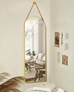 Otlsh 16"x48" Arched Mirror, Wall Mirror, Hanging Mirrors With Leather Strap, Full Length Mirror, Wall Mounted Arch Mirror, For Living Room, Bathroom, Bedroom, Entryway -Black -Amazon Store 41e8TAGooZL. AC