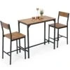 Giantex 3 Piece Pub Table Set, Bar Table And Chairs Set Of 2, Kitchen Counter Height Bistro Dinette Hightop Dining Table Set For Small Space Apartment Breakfast Nook Restaurant, Rustic Brown -Amazon Store 41eQkC9OqeL