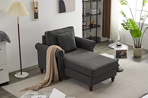 Springfavor Chaise Lounge Indoor 28.5" Width Chaise Lounger Chair Living Room Chair With Nailhead Trim Upholstered Recliner Lounge Sleeper Sofa 4 Springfavor Chaise Lounge Indoor 28.5" Width Chaise Lounger Chair Living Room Chair With Nailhead Trim Upholstered Recliner Lounge Sleeper Sofa - Image 2