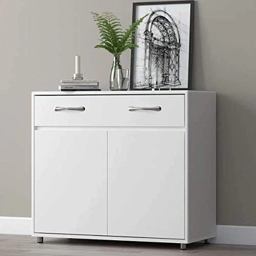 RASOO Buffet Cabinet Kitchen Cabinet Storage Sideboard Cabinet Cupboard Sideboard Buffet Kitchen Room (White -3 Doors And 3 Drawers) 7 RASOO Buffet Cabinet Kitchen Cabinet Storage Sideboard Cabinet Cupboard Sideboard Buffet Kitchen Room (White -3 Doors And 3 Drawers) - Image 5