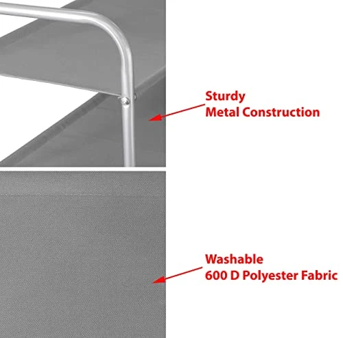 Simple Houseware 3-Tier Shoe Rack Storage Organizer, Grey 4 Simple Houseware 3-Tier Shoe Rack Storage Organizer, Grey - Image 2