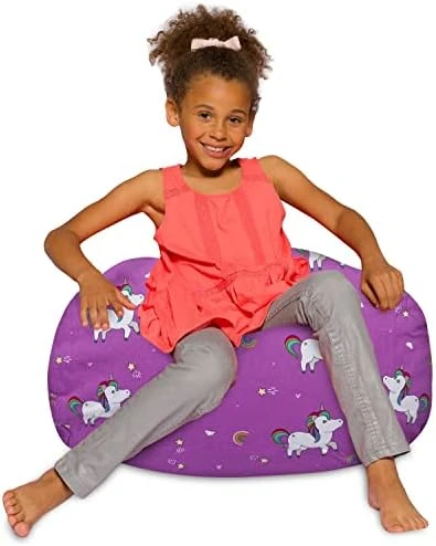Posh Beanbags Bean Bag Chair, X-Large Machine Washable - Canvas Unicorn And Rainbows On Purple 15 Posh Beanbags Bean Bag Chair, X-Large Machine Washable - Canvas Unicorn And Rainbows On Purple - Image 13