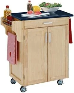 Homestyles Cuisine Kitchen Cart, Off White, Oak Top -Amazon Store 41emebTwl5L. AC