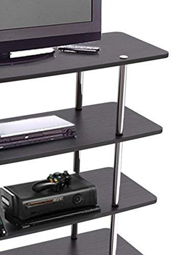 Convenience Concepts Designs2Go XL Highboy 4 Tier TV Stand Home_Furniture_and_Decor, Black 6 Convenience Concepts Designs2Go XL Highboy 4 Tier TV Stand Home_Furniture_and_Decor, Black - Image 4