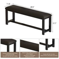 DKLGG Dining Room Table Set For 4, Faux Marble Kitchen Table With 2 PU Leather Upholstered Dining Benches, Upgrade Dinner Table Set For 4-6, Kitchen & Dining Room Tables For Small Space Apartment -Amazon Store 41es2BFbK7L