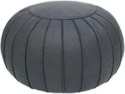 Thgonwid Handmade Foot Stool Ottoman Faux Suede Poufs 21.6" X 13" - Round Storage Floor Cushion Footstool For Living Room, Bedroom And Wedding, Unstuffed, Brown -Amazon Store 41esoc57bAL. AC