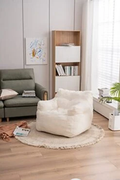 Soft Tufted Bean Bag Chairs For Adults, Medium Teddy Fabric Bean Bags With Arms, Ivory 13 Soft Tufted Bean Bag Chairs For Adults, Medium Teddy Fabric Bean Bags With Arms, Ivory -Amazon Store 41evO3SqNLL