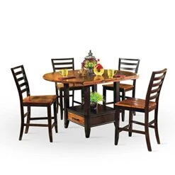 Steve Silver Abaco Two-Tone Cordovan 5 Piece Counter Height Dining Set In Cherry
