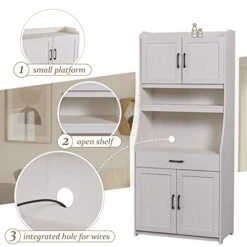 Merax Modern Kitchen Pantry, Storage Cabinet With Open Shelf, Drawer And 2 Cabinet With Adjustable Shelves, Antique White, 71.3" Height 18 Merax Modern Kitchen Pantry, Storage Cabinet With Open Shelf, Drawer And 2 Cabinet With Adjustable Shelves, Antique White, 71.3" Height -Amazon Store 41f4YIZ7BPL