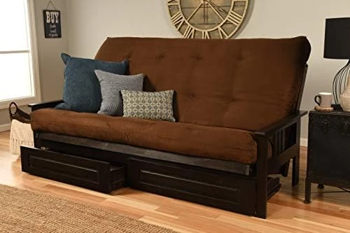 Queen Size Montreal Espresso Futon Frame Innerspring Mattress Sofa Bed Modern Futons (Black Mattress And Frame Only (Queen Size)) 14 Queen Size Montreal Espresso Futon Frame Innerspring Mattress Sofa Bed Modern Futons (Black Mattress And Frame Only (Queen Size)) - Image 12