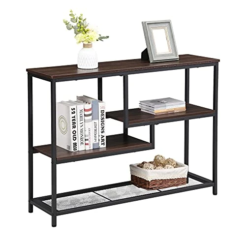 FIVEGIVEN Narrow Console Table For Entryway Hallway Table With Storage Shelves For Living Room Espresso Industrial 4 FIVEGIVEN Narrow Console Table For Entryway Hallway Table With Storage Shelves For Living Room Espresso Industrial - Image 2