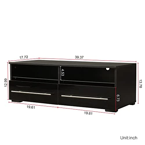 MENGK The Black TV Cabinet Has Two Drawers With Color-Changing Light Strips 3 MENGK The Black TV Cabinet Has Two Drawers With Color-Changing Light Strips