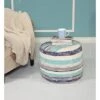 LR Home Coastal Stripe Pouf, 18"x14", White/Blue 1 LR Home Coastal Stripe Pouf, 18"x14", White/Blue -Amazon Store 41fLaRxP3BL