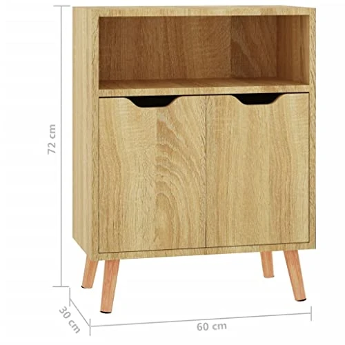 Youuihom Sideboard Storage Cabinets With Doors Tool Cabinets Decorative Cabinets Sonoma Oak 23.6"x11.8"x28.3" Engineered Wood Suitable For Office, Home, Garage, Dining Room 4 Youuihom Sideboard Storage Cabinets With Doors Tool Cabinets Decorative Cabinets Sonoma Oak 23.6"x11.8"x28.3" Engineered Wood Suitable For Office, Home, Garage, Dining Room - Image 2