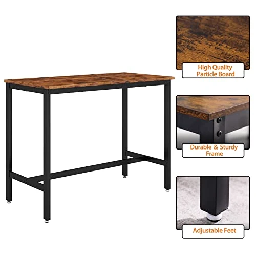 CALABASH Bar Table And Chairs Set For 2, 3 Pieces Pub Dining Table Set Counter Height Breakfast Table And 2 Bar Stools PU Upholstery Seat With Backrest For Kitchen, Apartment, Small Space (3, 43Inch) 6 CALABASH Bar Table And Chairs Set For 2, 3 Pieces Pub Dining Table Set Counter Height Breakfast Table And 2 Bar Stools PU Upholstery Seat With Backrest For Kitchen, Apartment, Small Space (3, 43Inch) - Image 4