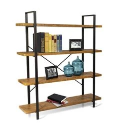 Atlantic Urban Multipurpose 4 Tier Shelf Modern Wood Look With Metal Frame Woodgrain/Black, PN38408136 -Amazon Store 41fZu5CYgGL
