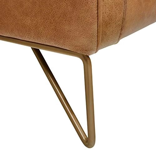Amazon Brand – Rivet Brooke Contemporary Mid-Century Modern Tufted Leather Sofa Couch, 82"W, Cognac 6 Amazon Brand – Rivet Brooke Contemporary Mid-Century Modern Tufted Leather Sofa Couch, 82"W, Cognac - Image 4