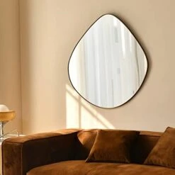 Asymmetrical Mirror For Wall Decor 23"*30", Modern Brass Framed Wall Mirror For Living Room Bathroom Bedroom Entryway ELE-STOU-0064G -Amazon Store 41fvFmzWdL. AC