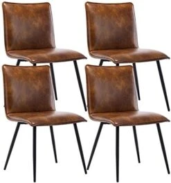 DUHOME PU Leather Dining Chairs Kitchen Chairs Set Of 4 Side Chair For Dining Room Living Room Yellowish-Brown 23 DUHOME PU Leather Dining Chairs Kitchen Chairs Set Of 4 Side Chair For Dining Room Living Room Yellowish-Brown -Amazon Store 41g0VCuOZ1L. AC