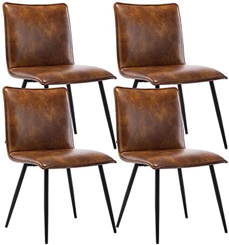 DUHOME PU Leather Dining Chairs Kitchen Chairs Set Of 4 Side Chair For Dining Room Living Room Yellowish-Brown 13 DUHOME PU Leather Dining Chairs Kitchen Chairs Set Of 4 Side Chair For Dining Room Living Room Yellowish-Brown - Image 11