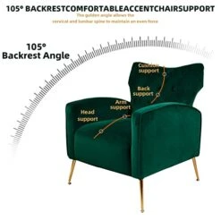 Sucrever Green Accent Chairs Set Of 2 With Armrests/Pillow, Upholstered Wingback Chair, Comfy Tufted Easy Stylish Velvet Accent Chair Set Of 2 For Bedroom Living Room Club And Fireplace -Amazon Store 41gGQjIoGYL