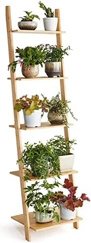 Venloup Ladder Shelf, 5-Tier Bookshelf, Free Standing Organizer Storage Shelves, Storage Rack Shelf For Office, Bathroom, Living Room, Nature 10 Venloup Ladder Shelf, 5-Tier Bookshelf, Free Standing Organizer Storage Shelves, Storage Rack Shelf For Office, Bathroom, Living Room, Nature - Image 8