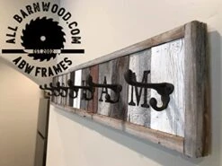 Personalized Wooden Coat Rack With Metal Hooks, Rustic Wall Mounted Entryway Storage, Custom Modern Farmhouse Wall Decor. Reclaimed Barn Wood Your Choice Of Lettering Length And Accent Colors. -Amazon Store 41gV1wcOZZL