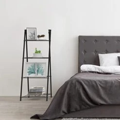 NORCEESAN Ladder Shelf Metal Plant Stand, 4-Tier Ladder Bookshelf Black Plant Shelf Indoor Flower Rack Display Stand For Garden Living Room Balcony, Standing Shelves Outdoor -Amazon Store 41gXHD8Gz1L