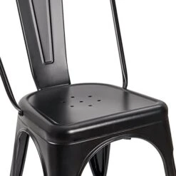 JUMMICO Metal Dining Chair Stackable Indoor-Outdoor Industrial Vintage Chairs Bistro Kitchen Cafe Side Chairs With Back Set Of 4 (Black) -Amazon Store 41gXUEPFZ2L