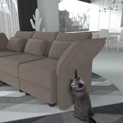 LLappuil Modular Sectional Sofa With Storage Oversized L Shaped Velvet Sofa, Big Corner Sleeper Couch With Reversible Chaise, High Recliner Back Couch -Brown -Amazon Store 41gbg6ZfyRL