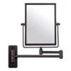 QiMH Wall Mounted Makeup Vanity Mirror, 8x6 Inch Rectangular 3X Magnifying With Extendable Arm, Bronze Double-Sided Swivel Mirror -Amazon Store 41geUE59jcL