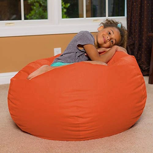 Posh Beanbags Bean Bag Chair, Large-38in, Solid Orange 6 Posh Beanbags Bean Bag Chair, Large-38in, Solid Orange - Image 4