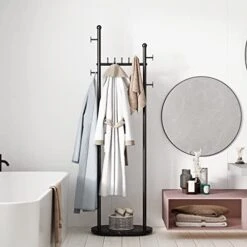 Smlttel Black Clothing Rack With Shelves, Modern Coat Rack Freestanding With Marble Base, Coat Hanger Rack,Hat Tree Coat Rack Standing Clothes Racks For Boutique，Bedroom, Black -Amazon Store 41gkCPJLuBL