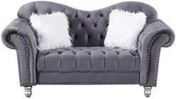 Morden Fort Chesterfield Sofa, 82" W Velvet Tufted Upholstery Sofas, Classic Couches For Living Room Furniture Sets, Beige -Amazon Store 41glqd3wDS. AC