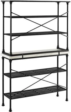 Crosley Furniture KF13030MB Madeleine 2-Piece Baker's Rack With Hutch Steel With Faux Marble Top -Amazon Store 41gmz1XuDFL